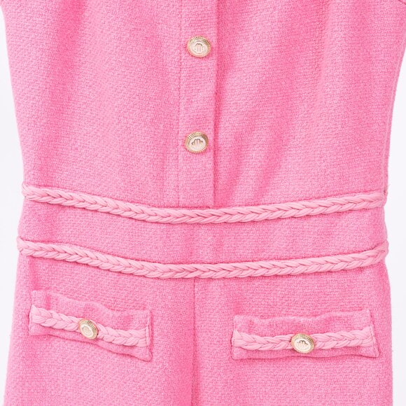 Maje Rose Cotton-Tweed Braided-Trim Wide-Leg Pant Suit - Picture 6 of 16